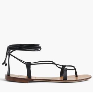 NWOT black lace up sandals